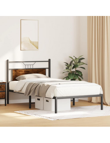 Giroletto senza Materasso Rovere Fumo 100x200 cm in Truciolato