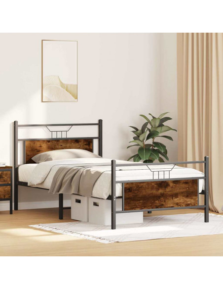 Giroletto senza Materasso Rovere Fumo 107x203 cm in Truciolato