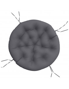 Cuscino Rotondo Antracite Ø 100x11 cm in Tessuto Oxford