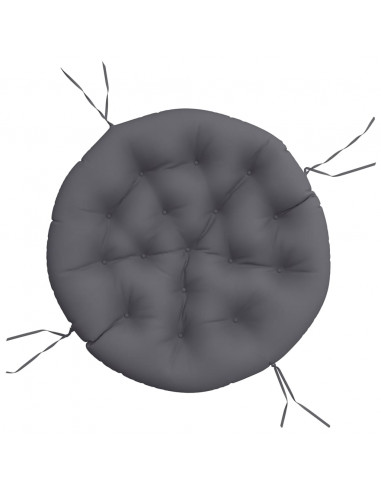 Cuscino Rotondo Antracite Ø 100x11 cm in Tessuto Oxford