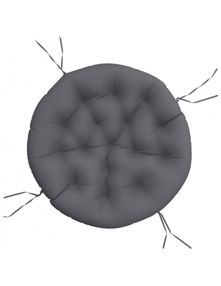 Cuscino Rotondo Antracite Ø 100x11 cm in Tessuto Oxford