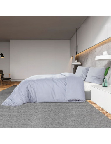 Set Copripiumino Grigio 135x200 cm in Microfibra Leggera