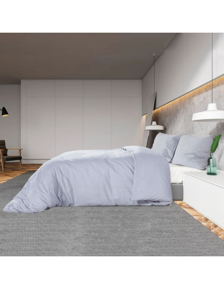 Set Copripiumino Grigio 135x200 cm in Microfibra Leggera