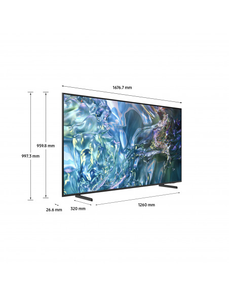 Samsung Q60D TV QLED 4K 75” QE75Q60DAUXZT Smart TV Wi-Fi Titan Gray 2024, Quantum Processor Lite 4K, 4K Upscaling, AirSlim Des