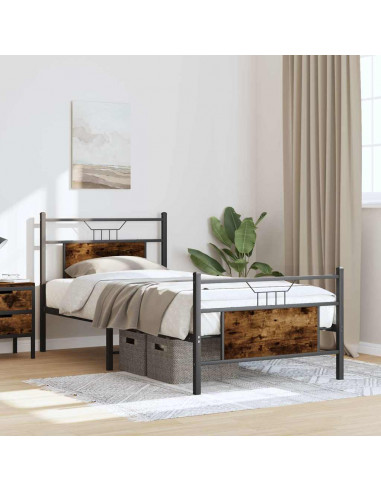 Giroletto senza Materasso Rovere Fumo 80x200 cm in Truciolato
