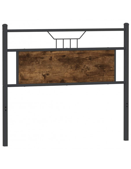 Testiera Rovere Fumo 100 cm in Legno Multistrato e Acciaio