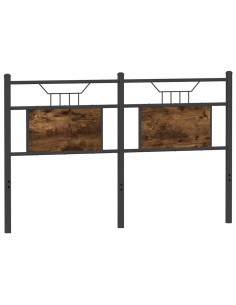 Testiera Rovere Fumo 137 cm in Legno Multistrato e Acciaio
