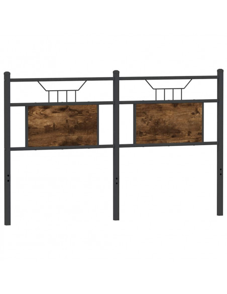 Testiera Rovere Fumo 140 cm in Legno Multistrato e Acciaio
