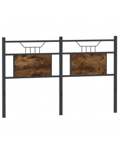 Testiera Rovere Fumo 150 cm in Legno Multistrato e Acciaio