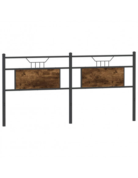 Testiera Rovere Fumo 160 cm in Legno Multistrato e Acciaio