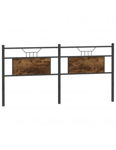 Testiera Rovere Fumo 180 cm in Legno Multistrato e Acciaio