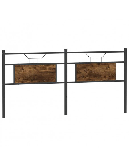 Testiera Rovere Fumo 180 cm in Legno Multistrato e Acciaio