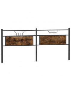 Testiera Rovere Fumo 200 cm in Legno Multistrato e Acciaio