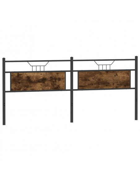 Testiera Rovere Fumo 200 cm in Legno Multistrato e Acciaio