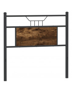 Testiera Rovere Fumo 75 cm in Legno Multistrato e Acciaio