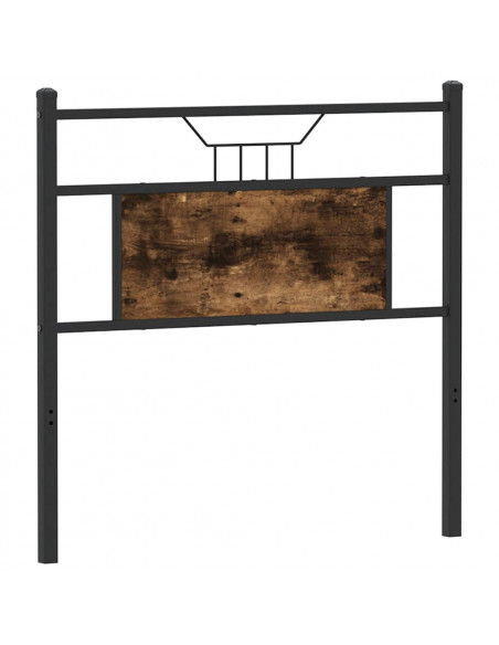 Testiera Rovere Fumo 90 cm in Legno Multistrato e Acciaio