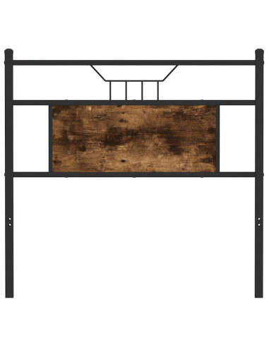 Testiera Rovere Fumo 90 cm in Legno Multistrato e Acciaio