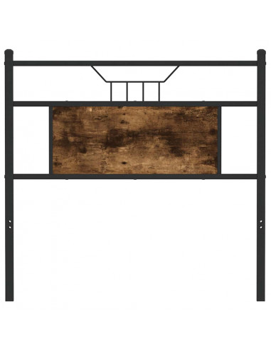 Testiera Rovere Fumo 80 cm in Legno Multistrato e Acciaio