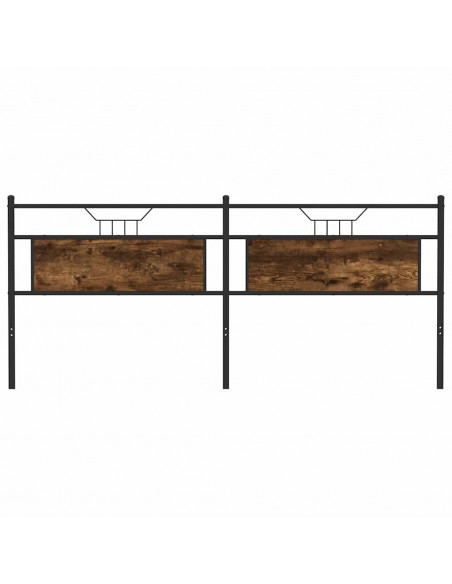 Testiera Rovere Fumo 200 cm in Legno Multistrato e Acciaio