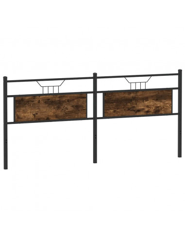 Testiera Rovere Fumo 193 cm in Legno Multistrato e Acciaio