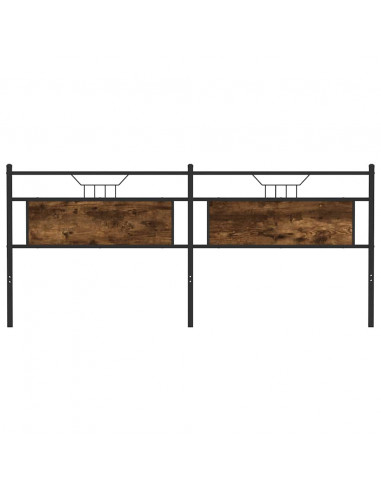 Testiera Rovere Fumo 193 cm in Legno Multistrato e Acciaio