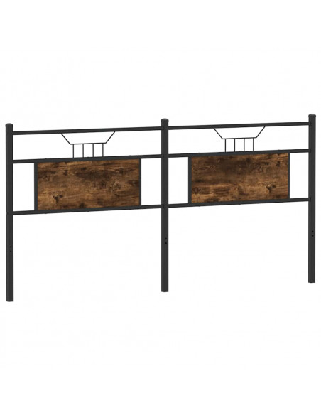 Testiera Rovere Fumo 180 cm in Legno Multistrato e Acciaio