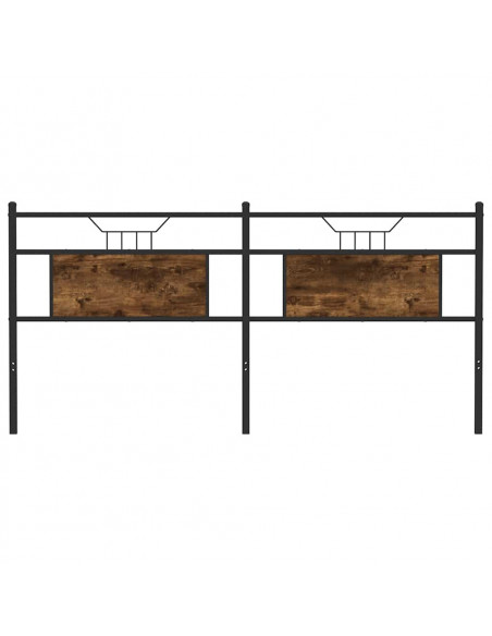 Testiera Rovere Fumo 180 cm in Legno Multistrato e Acciaio