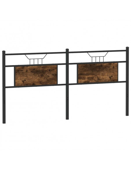Testiera Rovere Fumo 160 cm in Legno Multistrato e Acciaio