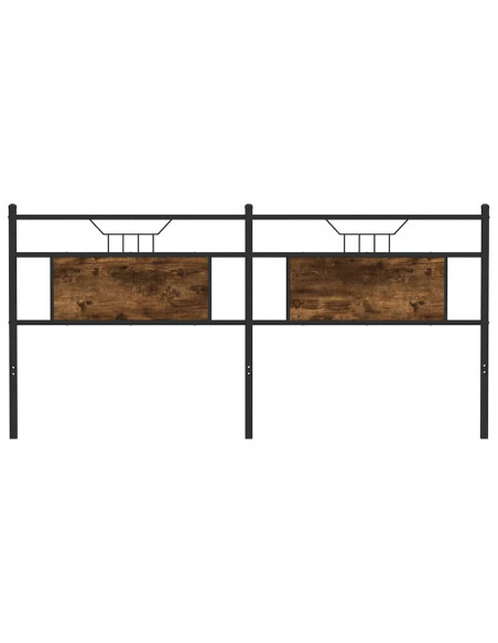 Testiera Rovere Fumo 160 cm in Legno Multistrato e Acciaio