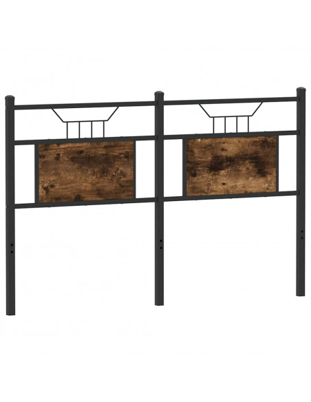 Testiera Rovere Fumo 150 cm in Legno Multistrato e Acciaio