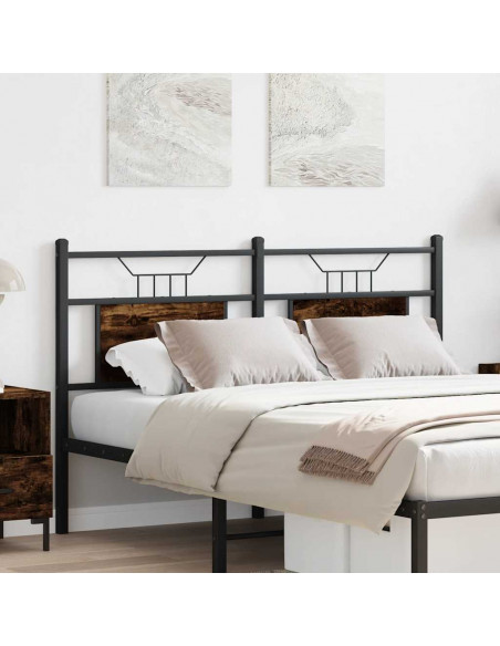 Testiera Rovere Fumo 150 cm in Legno Multistrato e Acciaio