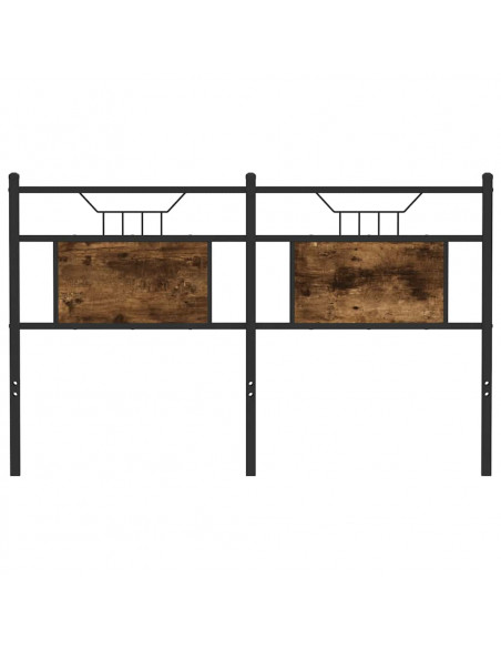 Testiera Rovere Fumo 150 cm in Legno Multistrato e Acciaio