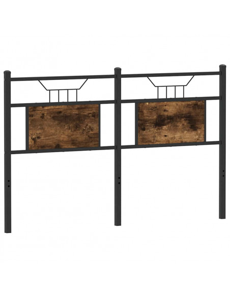 Testiera Rovere Fumo 140 cm in Legno Multistrato e Acciaio