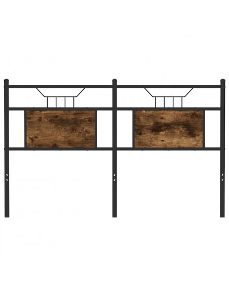 Testiera Rovere Fumo 140 cm in Legno Multistrato e Acciaio