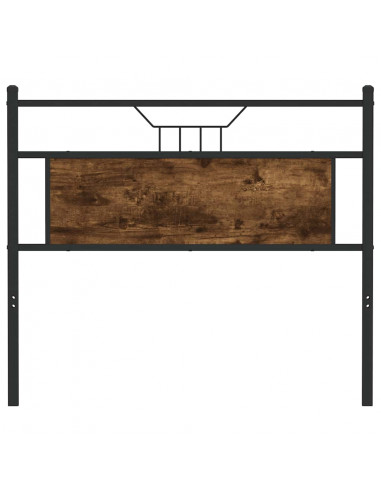 Testiera Rovere Fumo 100 cm in Legno Multistrato e Acciaio