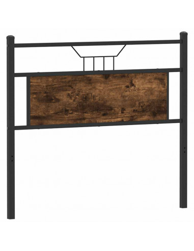 Testiera Rovere Fumo 107 cm in Legno Multistrato e Acciaio