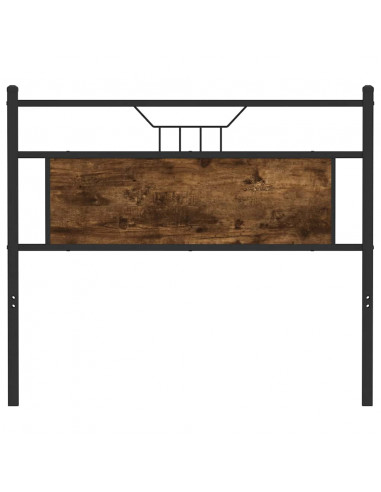 Testiera Rovere Fumo 107 cm in Legno Multistrato e Acciaio