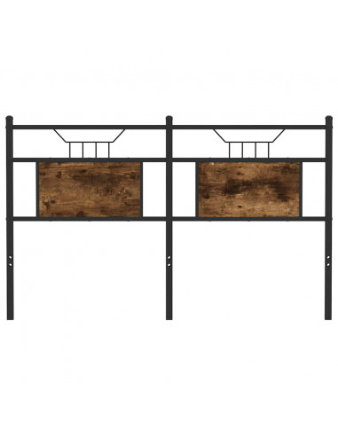 Testiera Rovere Fumo 137 cm in Legno Multistrato e Acciaio