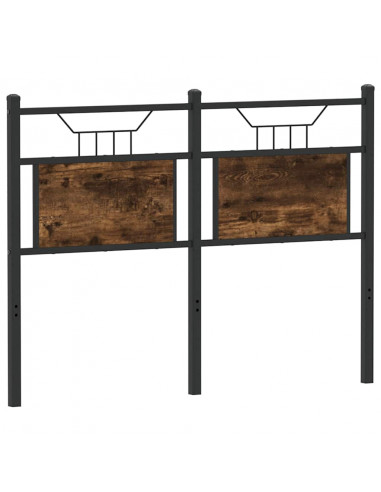 Testiera Rovere Fumo 120 cm in Legno Multistrato e Acciaio