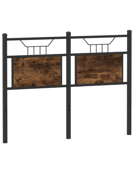 Testiera Rovere Fumo 120 cm in Legno Multistrato e Acciaio