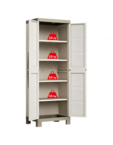 Keter Armadietto con Scaffali Excellence Beige e Talpa 182 cm