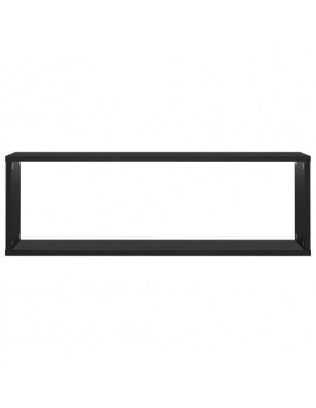 Mensole Parete a Cubo 6pz Nere 80x15x26,5cm Legno Multistrato