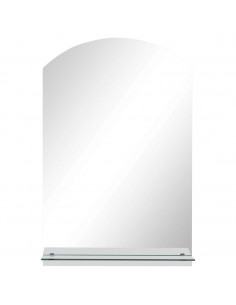 Specchio da Parete con Mensola 40x60 cm in Vetro Temperato 2