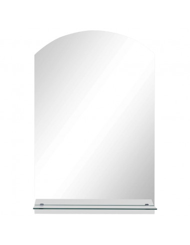 Specchio da Parete con Mensola 40x60 cm in Vetro Temperato