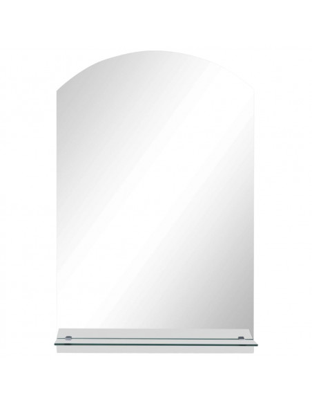 Specchio da Parete con Mensola 40x60 cm in Vetro Temperato