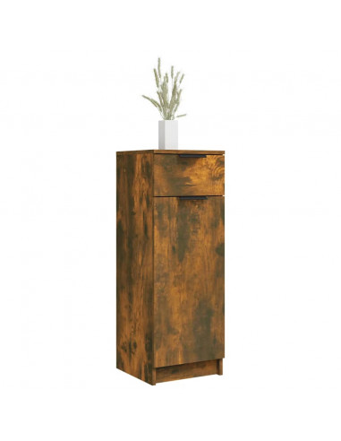 Armadietto Bagno Rovere Fumo 32x34x90 cm in Legno Multistrato