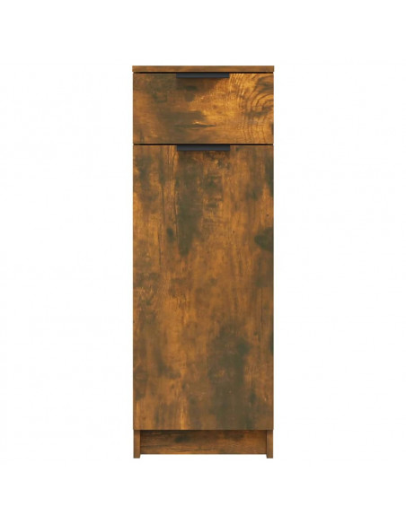 Armadietto Bagno Rovere Fumo 32x34x90 cm in Legno Multistrato