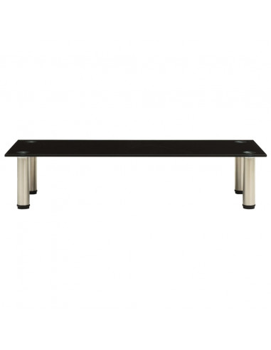 Mobile Porta TV Nero 80x35x17 cm in Vetro Temperato