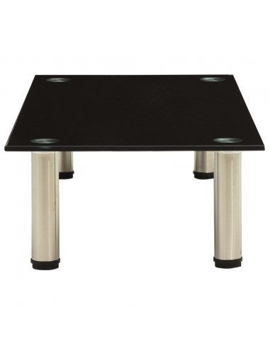 Mobile Porta TV Nero 80x35x17 cm in Vetro Temperato