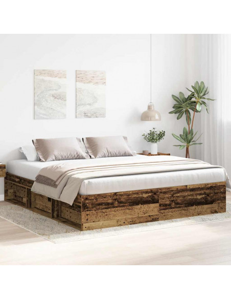 Giroletto senza Materasso Legno Antico 200x200 cm in Truciolato